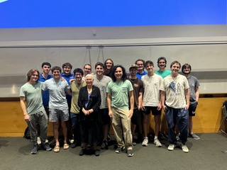 Renee Fink with AEPI brothers