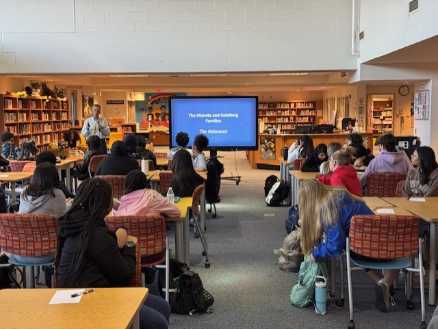 Larry Moneta speaking at East Wake Magnet High School February 25, 2025