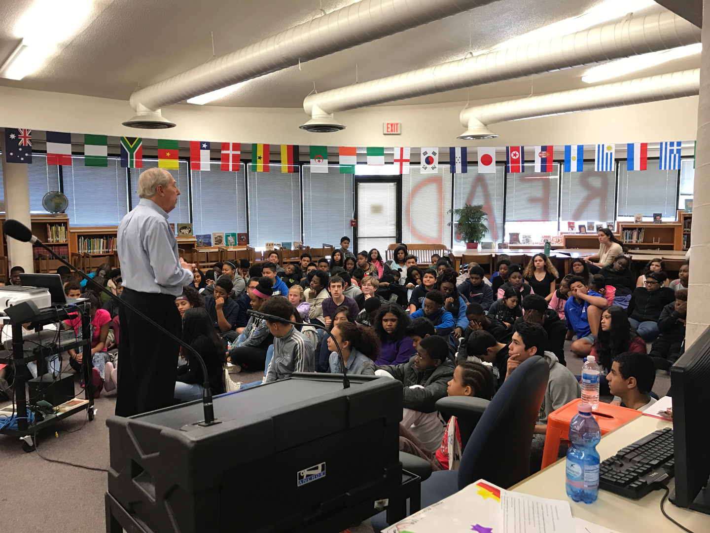 Peter Stein Speaks to 7th Grade Class at Carrington Middle School March 8th, 2017