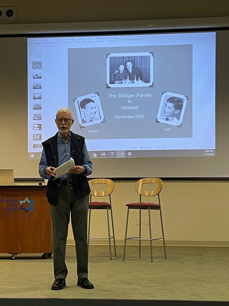 Lex Silbiger presenting at Jewish For Good, January 2023