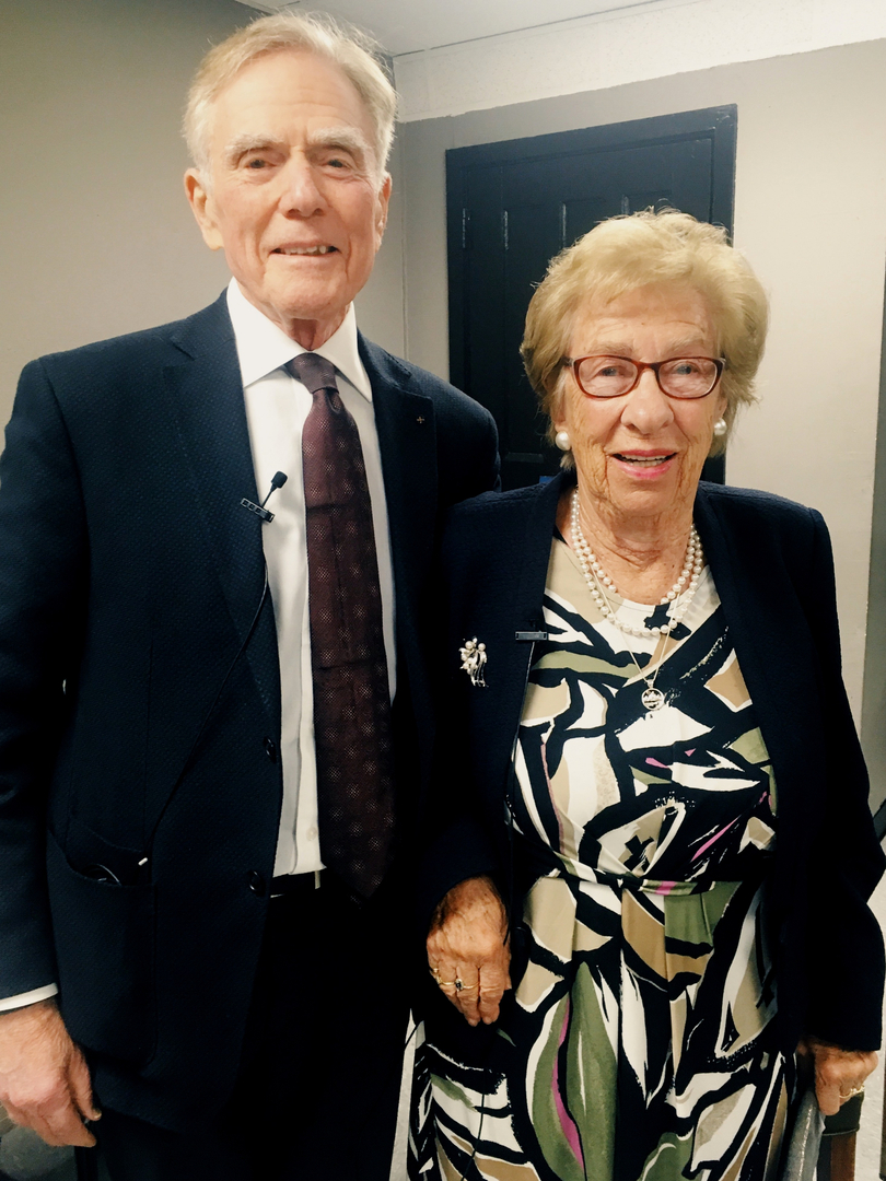 Eva Schloss with Dr. Snyderman (interlocutor for Ms. Schloss - 3/5/18 - Duke)